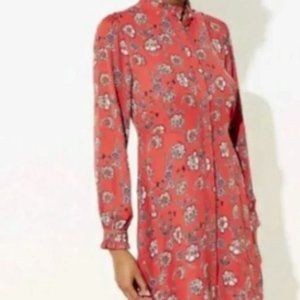 Loft floral high neck long sleeves dress 8P